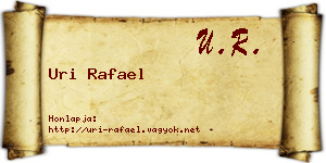 Uri Rafael névjegykártya